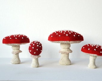 Fly Agaric Crochet Pattern - Fly Agarics Pattern - Amanita muscaria - Mushroom Pattern - Forest Crochet - Autumn Harvest CROCHET PATTERN 171