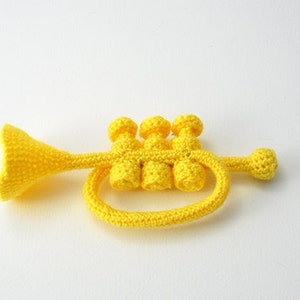 Trumpet Crochet Pattern, Amigurumi Trumpet Crochet Pattern, Trumpet Amigurumi Pattern, Music Crochet Pattern, Instrument Crochet Pattern image 1