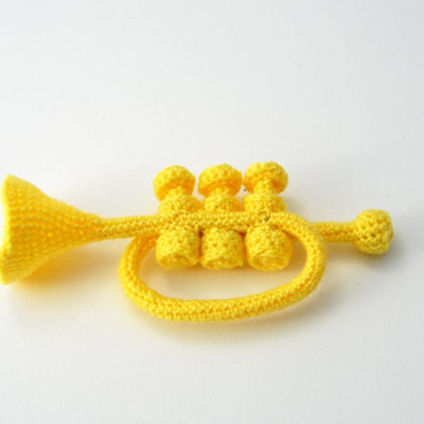 Trumpet Crochet Pattern, Amigurumi Trumpet Crochet Pattern, Trumpet Amigurumi Pattern, Music Crochet Pattern, Instrument Crochet Pattern