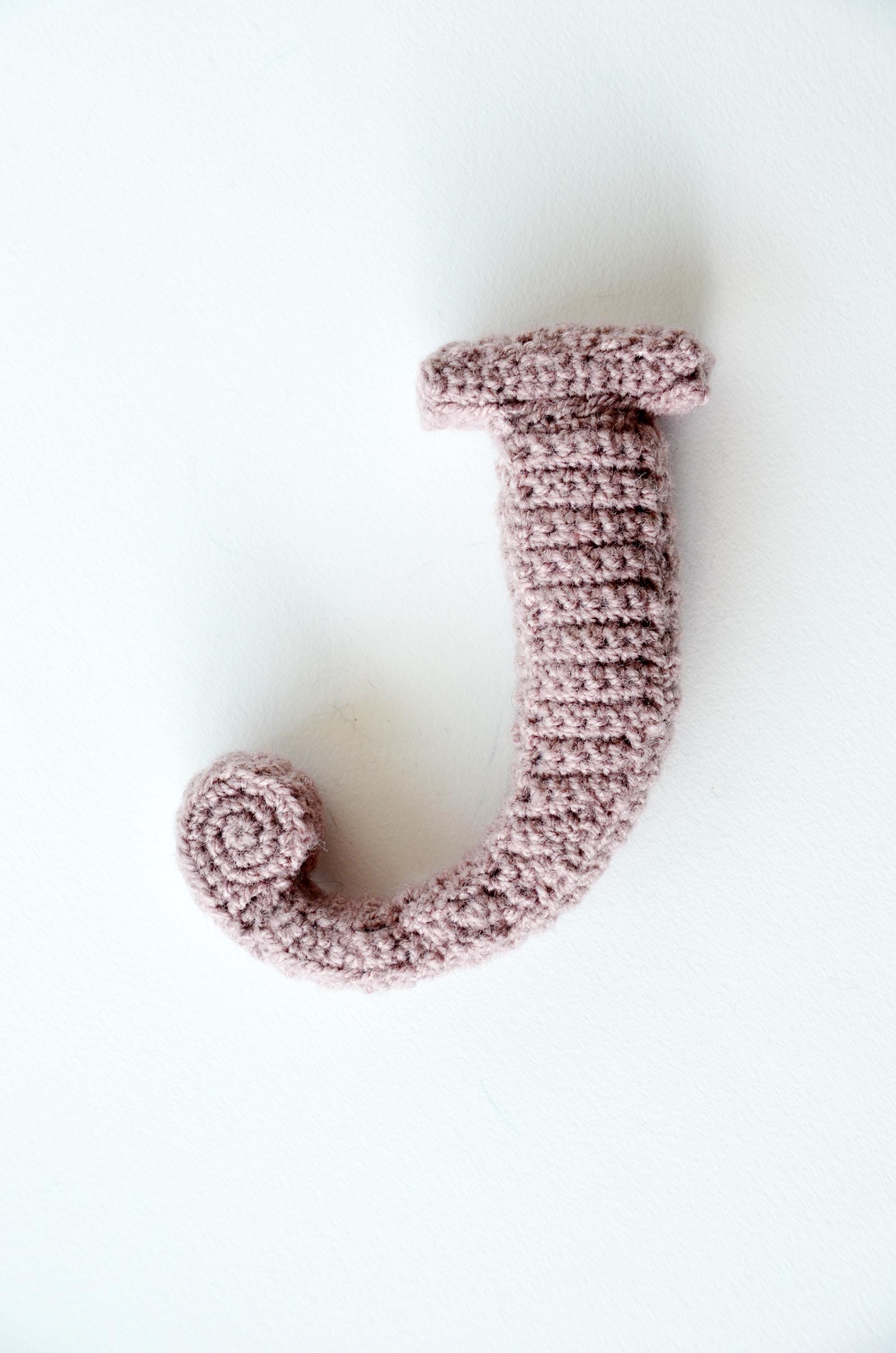 Letter J Crochet Pattern, 3D Alphabet Crochet Pattern, 3d Words Pattern ...