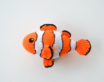 Clownfish Crochet Pattern, Clownfish Amigurumi, Tropical Fish Crochet Pattern, Tropical Fish Amigurumi Pattern, Clown Fish Crochet Pattern