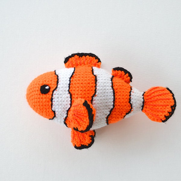 Clownfish Crochet Pattern, Clownfish Amigurumi, Tropical Fish Crochet Pattern, Tropical Fish Amigurumi Pattern, Clown Fish Crochet Pattern