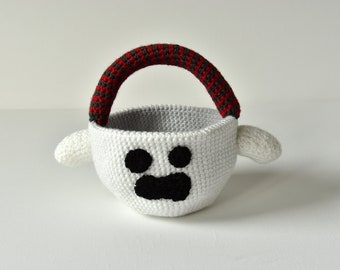 Süßes oder Saures Korb Häkelmuster, Geist Häkelmuster, Halloween Häkelmuster, Spooky Ghost Candy Korb Häkelmuster, Haunted