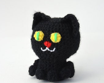 Black Cat Amigurumi Crochet Pattern, Halloween Decor (PDF Pattern)