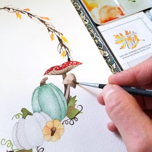 ONLINE Videokurs: Male mit mir einen Aquarell Herbstkranz!  Vollständige Materialliste und ungefähr 2 Stunden Videoanweisung!