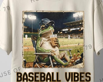 Retro Frosch Eiskaffee Baseball Mom PNG, Distressed Vintage Game Day (Digitaler Download)