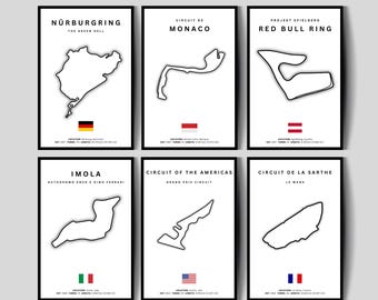 Formel 1 Track Map Poster | Minimalistische Rennsport-Kunst (Digitaler Download)