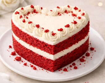 Perfect Red Velvet Heart Cake – Moist, Fluffy & Cream Cheese Frosting (Step-by-Step PDF)