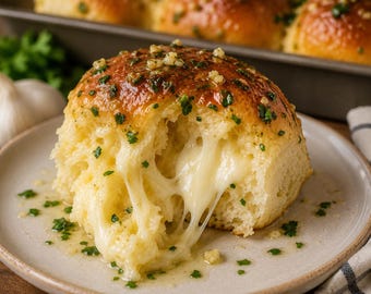 Garlic Cheese Stuffed Brioche Buns Recipe PDF