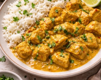 Creamy Curry Chicken with Basmati Rice Recipe – Easy Coconut Milk Chicken Dinner – Quick Homemade Comfort Food PDF