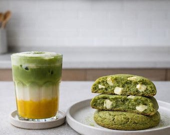 Matcha White Chocolate Cookies & Mango Matcha Latte Recipe Bundle – Easy Homemade Café Style Desserts PDF