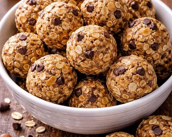 Energieballetjes zonder bakken – Gezonde pindakaas-havermoutsnack (eenvoudig recept in PDF-formaat)