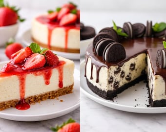 Oreo & Strawberry Cheesecake Recipes | Easy Homemade Creamy Desserts | Instant Download PDF