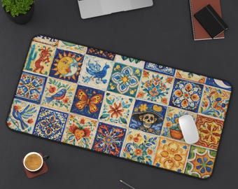 Tappetino da scrivania con motivo a piastrelle di Talavera / Tappetino per mouse con arte popolare messicana