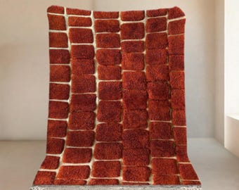 Terra | Dywan Beni Mrirt na zamówienie | Wzór terakotowej cegły | Nowoczesna geometryczna wełna marokańska | Beniloom