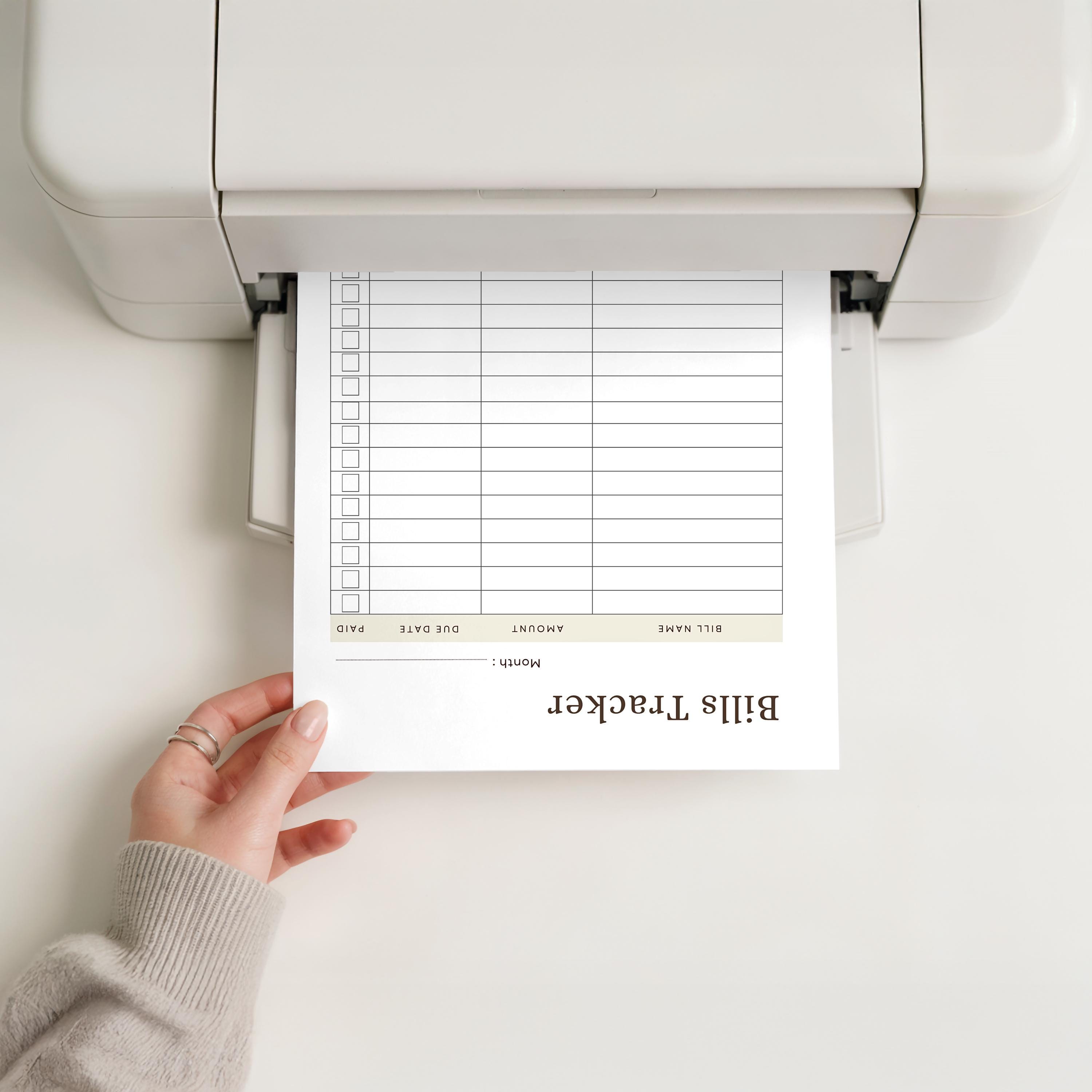 Bill Tracker Printable | Monthly Bill Payment Log | Due Date & Paid ...