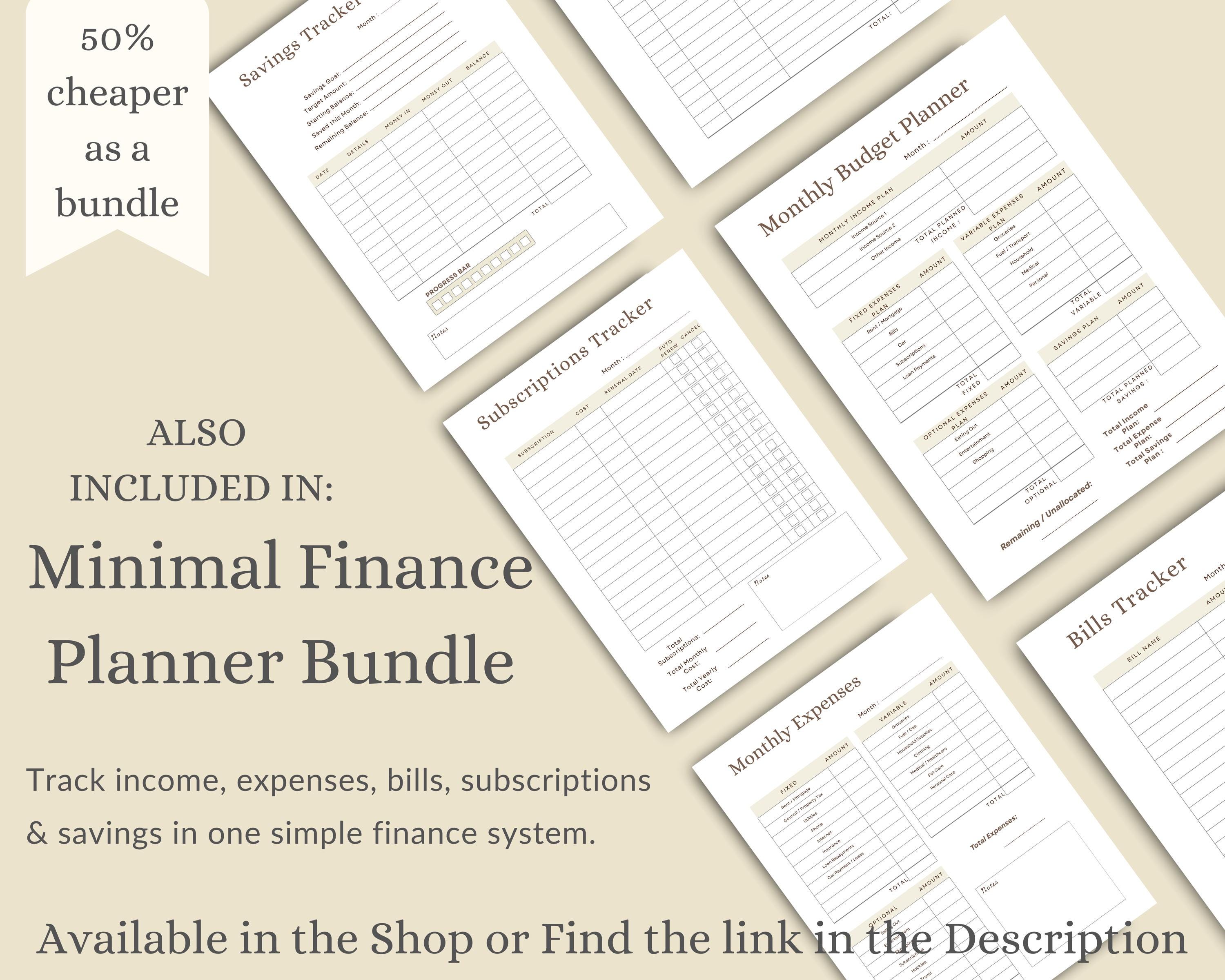 Bill Tracker Printable | Monthly Bill Payment Log | Due Date & Paid ...