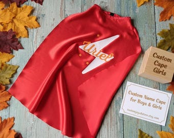 Satin Personalised Superhero Cape – Custom Name Cape for Boys & Girls
