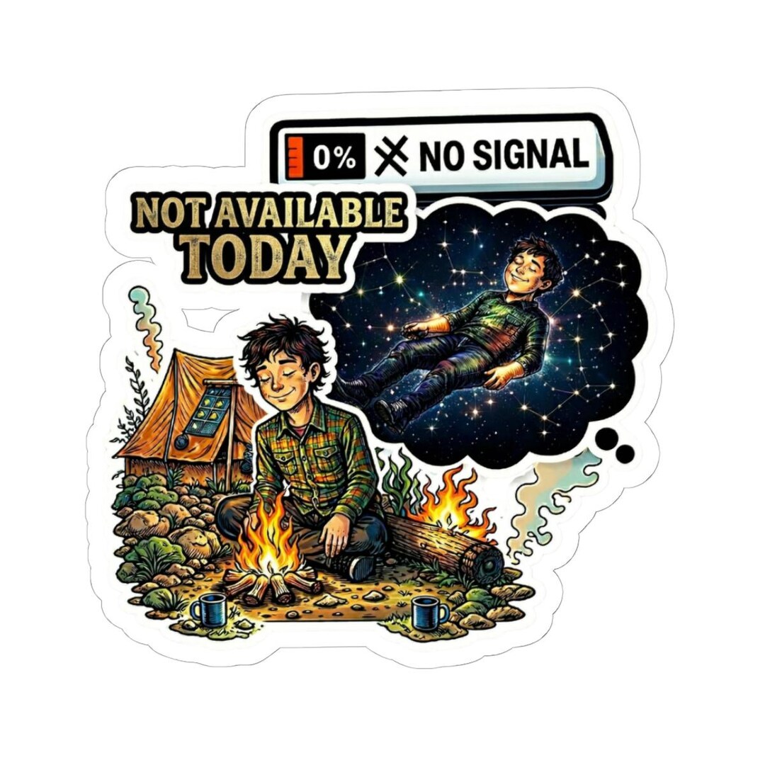 Not Current Sticker Not Available Today Sticker, No Signal Decal, Offline Mode Sticker ...