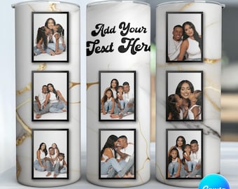 Family Photo Collage 20oz Skinny Tumbler Template, Family quote Photo, Png Sublimation, Photo Collage 20oz Skinny Tumbler Tapered