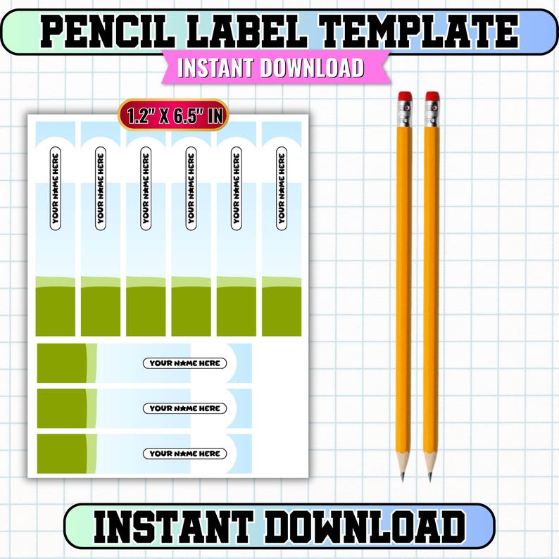 Pencil Wrap Canva Editable Template, Pencil Label Template, Pencil Wrap ...