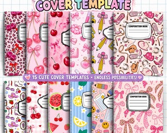 Copertine per quaderni, modelli di copertina per quaderni, design per quaderni su Canva, materiale stampabile per il ritorno a scuola, download digitale