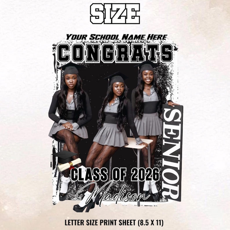 12 Graduation Tshirt Bundle Editable in Canva, 2026 Graduation T Shirt Bundle, Graduation Tshirt Template Bundle, Fixed Background Colour