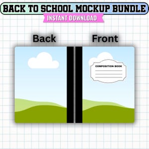 Back to School Mockup Bundle Canva Template, School Supply Label Mockups, Notebook Glue Pencil Crayon Mockup, Editable Canva Digital Download