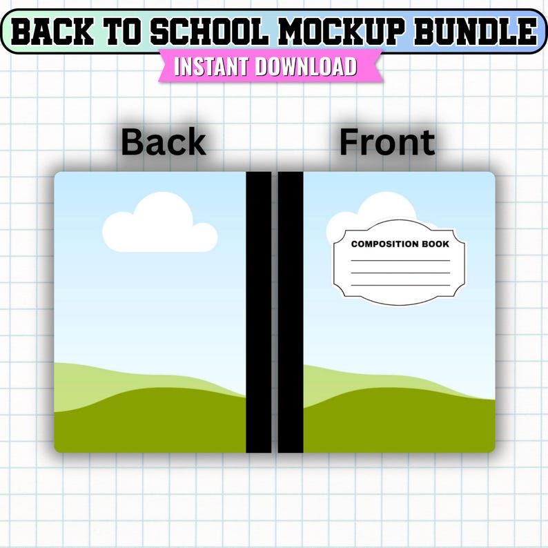 Back to School Mockup Bundle Canva Template, School Supply Label Mockups, Notebook Glue Pencil Crayon Mockup, Editable Canva Digital Download