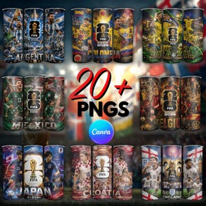 FIFA World Cup 2026 Tumbler Wrap, Football Tumbler, World cup 2026, Soccer Tumbler Wrap, 20oz Skinny Tumbler Sublimation, USA Mexico Canada