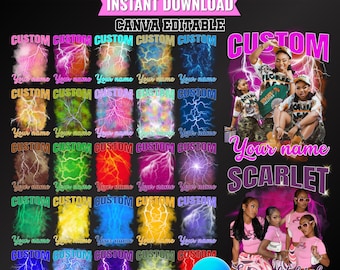 Easy Canva Editable Template Bundle, 90s Shirt, Face Photo Birthday Tee, Pack Editable in Canva, Personalized Girlfriend Picture Tee
