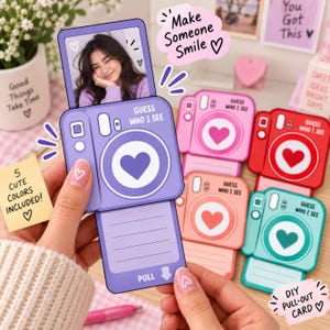 Printable Pull-Out Photo Card Template, Editable Canva Gift, DIY Polaroid Card, Mother's Day, Best Friend, Personalized Photo Card