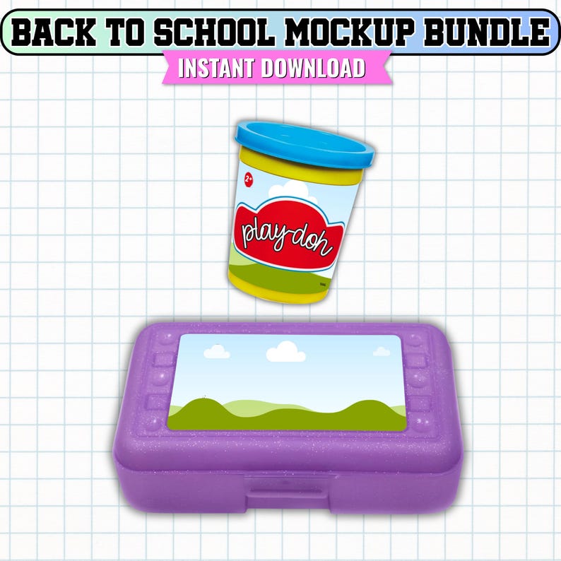Back to School Mockup Bundle Canva Template, School Supply Label Mockups, Notebook Glue Pencil Crayon Mockup, Editable Canva Digital Download