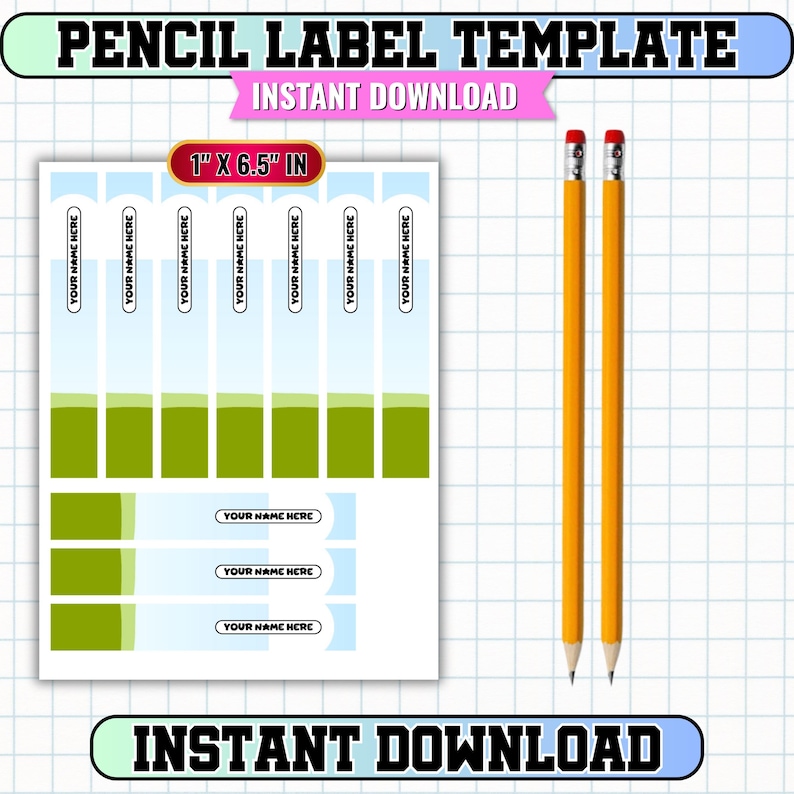Pencil Wrap Canva Editable Template, Pencil Label Template, Pencil Wrap ...