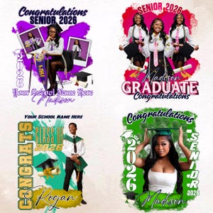12 Graduation Tshirt Bundle Editable in Canva, 2026 Graduation T Shirt Bundle, Graduation Tshirt Template Bundle, Fixed Background Colour