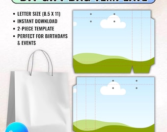 Sjabloon cadeauzakje voor canvas, volledig bewerkbare canvaslijst met slepen en neerzetten, aangepaste cadeauzakje, Cricut-vriendelijk, velformaat printen: 8,5 x 11