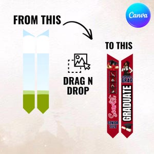 15x Graduation Stole Canva Editable Template Bundle, Graduation Sash Sublimation 2026, Personalized Graduate Design & Stole Layouts