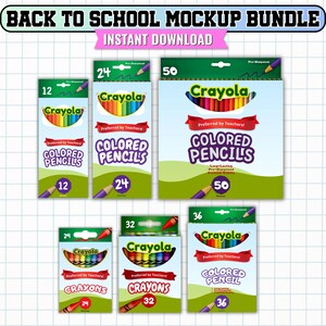 Back to School Mockup Bundle Canva Template, School Supply Label Mockups, Notebook Glue Pencil Crayon Mockup, Editable Canva Digital Download
