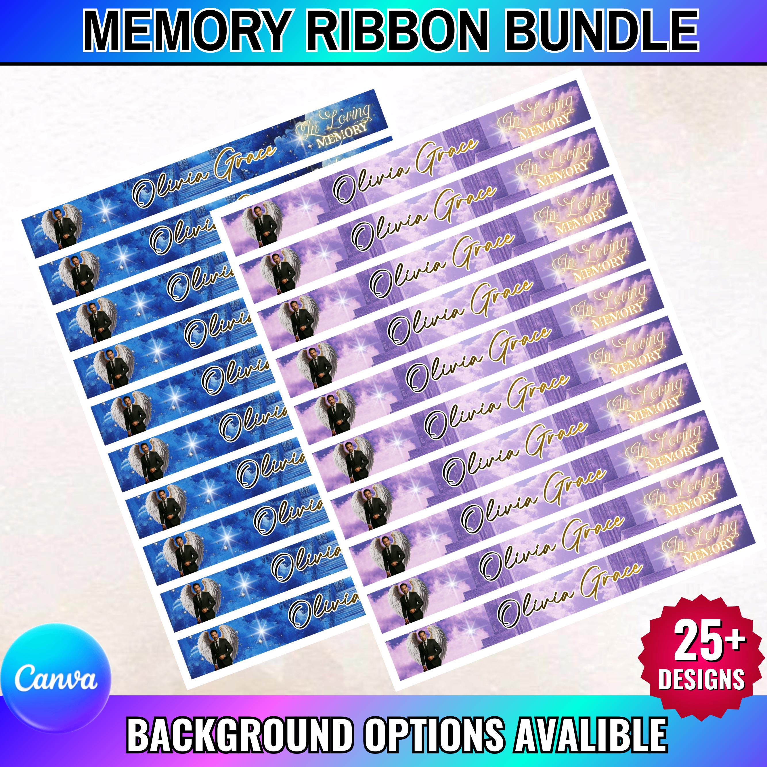 25+ Designs in Loving Memory Ribbon Canva Editable Template,memorial ...