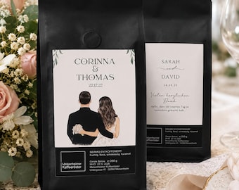Hochzeitskaffee personalisiert | Gastgeschenk Hochzeit | Kaffee mit Namen & Datum | Wedding Favor Coffee | Individuelles Geschenk | Handmade