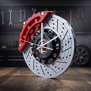 Orologio a disco freno / Orologio da parete da corsa / Decorazione per garage / Arte JDM per garage / Arte automobilistica da parete / Decorazione per auto da corsa / Regali per appassionati di auto immagine 5
