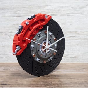 Orologio a disco freno / Orologio da parete da corsa / Decorazione per garage / Arte JDM per garage / Arte automobilistica da parete / Decorazione per auto da corsa / Regali per appassionati di auto Black