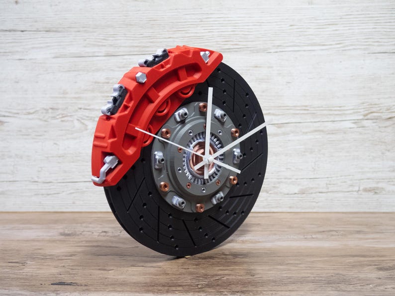 Orologio a disco freno / Orologio da parete da corsa / Decorazione per garage / Arte JDM per garage / Arte automobilistica da parete / Decorazione per auto da corsa / Regali per appassionati di auto Black