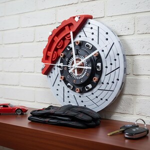 Orologio a disco freno / Orologio da parete da corsa / Decorazione per garage / Arte JDM per garage / Arte automobilistica da parete / Decorazione per auto da corsa / Regali per appassionati di auto immagine 6