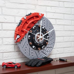 Sim racing car decor | Car art gifts for men | Garage sign dad gifts | Car enthusiast garage decor | Man cave wall clock