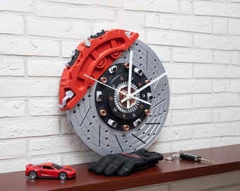 Decorazioni per auto da corsa simulate / Regali artistici per auto per uomini / Regali per papà con insegna da garage / Decorazioni per garage per appassionati di auto / Orologio da parete per la "tana dell'uomo"