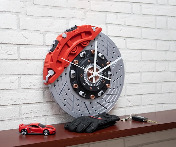 Brake Disc Clock | Racing Wall Clock | Garage Decor | JDM Garage Art | Automotive Wall Art | Race Car Decor | Car Enthusiast Gifts