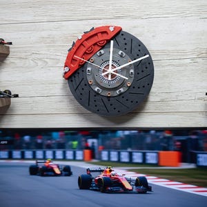 Orologio a disco freno / Orologio da parete da corsa / Decorazione per garage / Arte JDM per garage / Arte automobilistica da parete / Decorazione per auto da corsa / Regali per appassionati di auto immagine 4