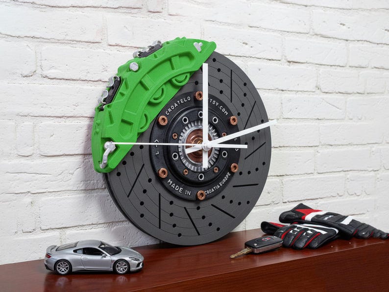 Orologio a disco freno / Orologio da parete da corsa / Decorazione per garage / Arte JDM per garage / Arte automobilistica da parete / Decorazione per auto da corsa / Regali per appassionati di auto immagine 19