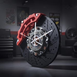 Orologio a disco freno / Orologio da parete da corsa / Decorazione per garage / Arte JDM per garage / Arte automobilistica da parete / Decorazione per auto da corsa / Regali per appassionati di auto immagine 11